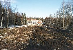 Kaatopaikka Siilitien suunnasta helmikuu 2002, puut kaadettu