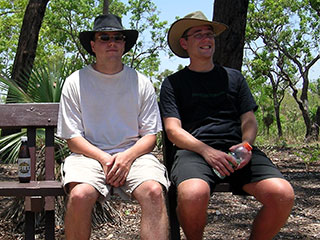 Asmu and kuvaweopu on a break in Kakadu National Park. (Picture: Gandi)