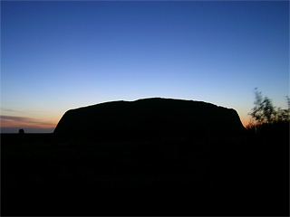 The silhouette of Uluru way too early in the morning. (Picture: Gandi)
